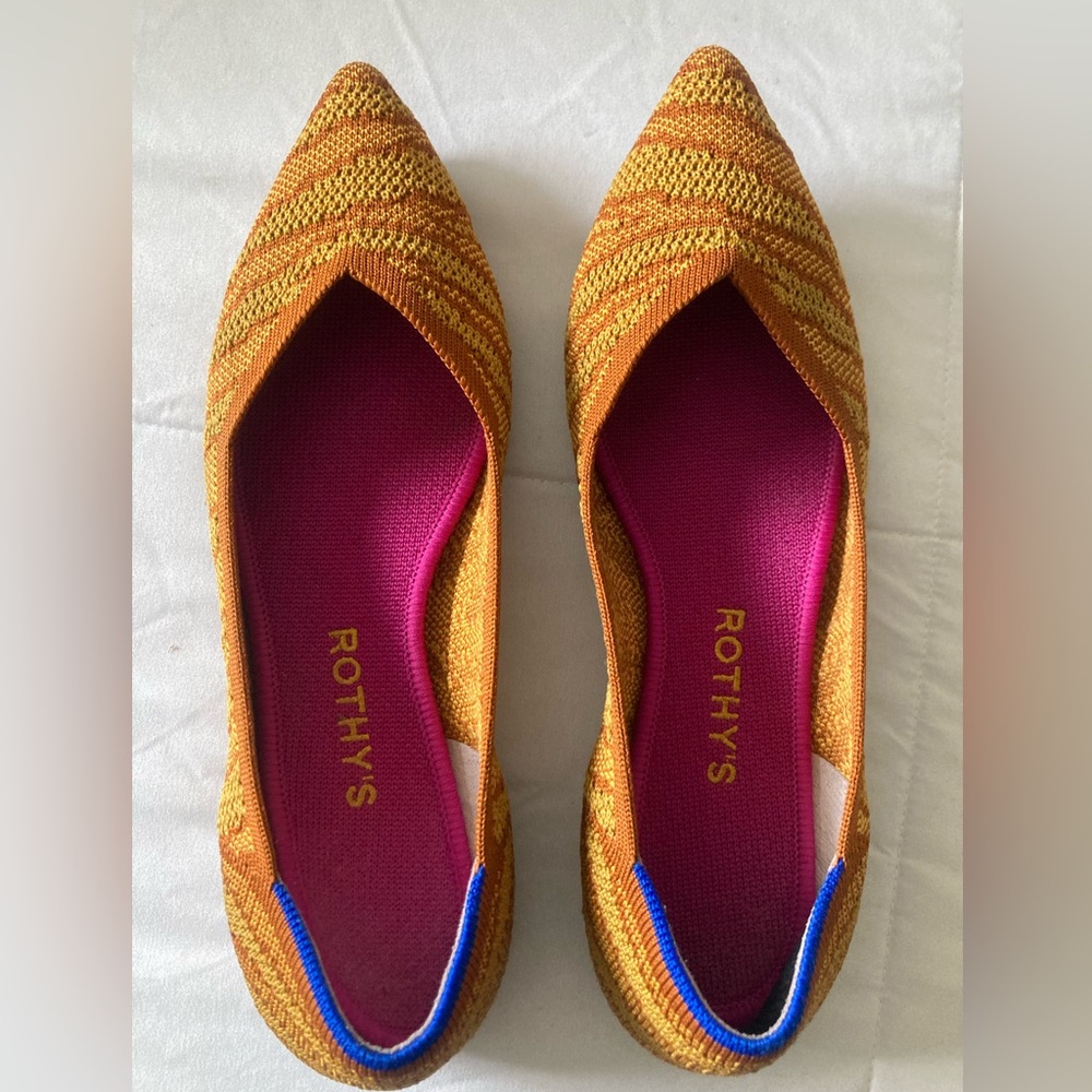 Rothy's Orange and Pink Woven Flats